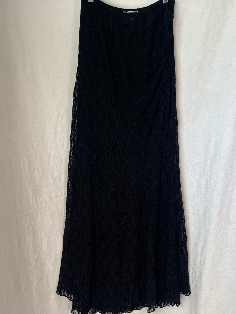 DISSH Lizzie Black Layered Lace Maxi Skirt Size S Sheer Floral Knit Festival